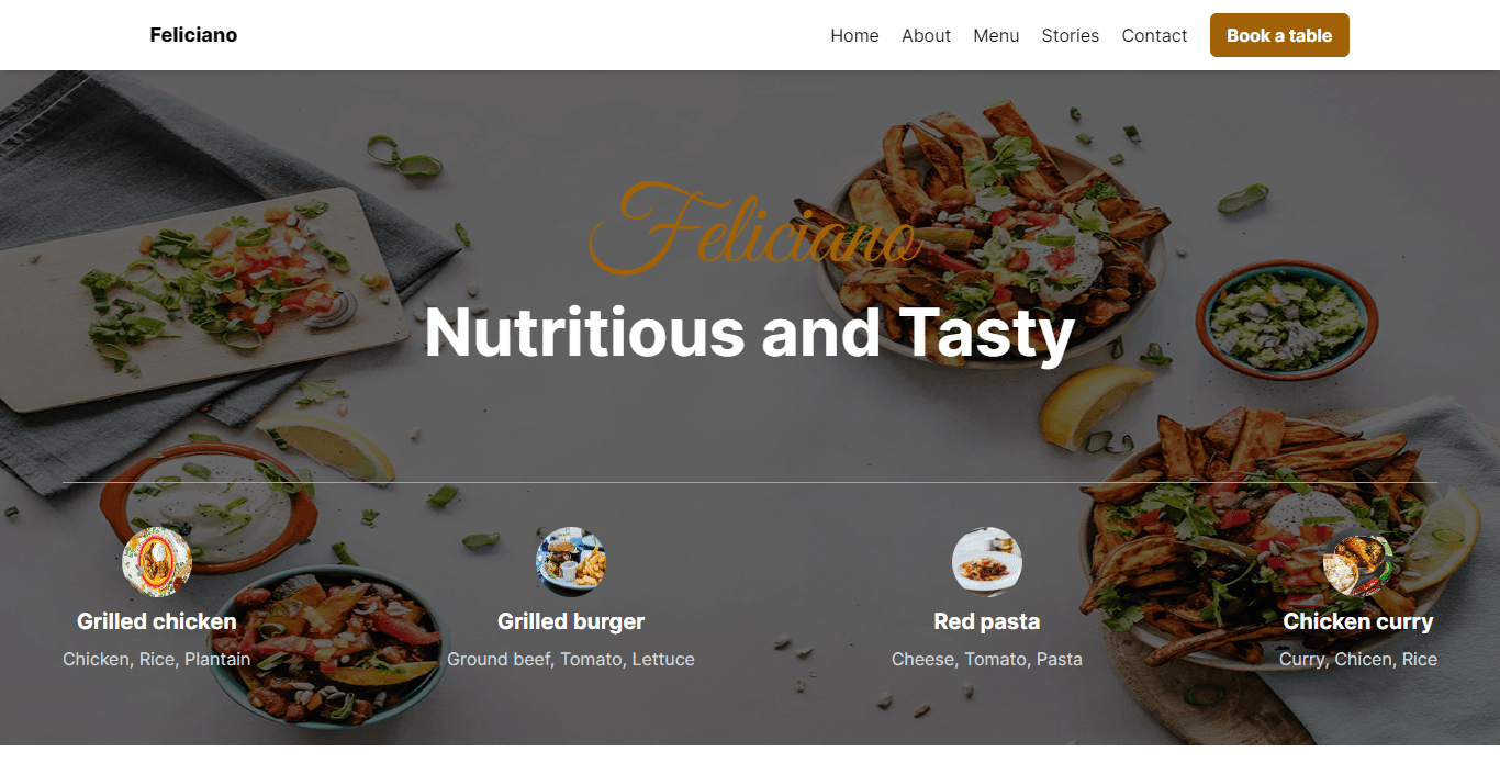 Home page for Feliciano Restaurant